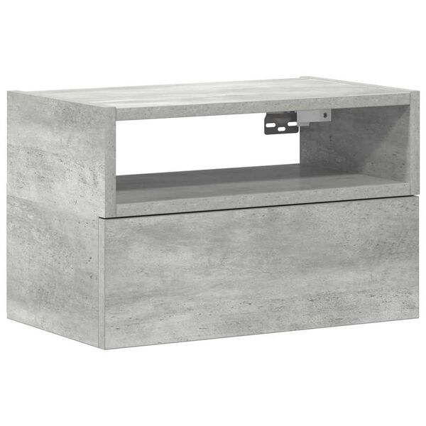 vidaXL Wall-mounted Bedside Cabinet Concrete Grey 45x26x28.5 cm