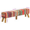 vidaXL Bench Multicolour 160 cm Chindi Fabric and Solid Wood Mango