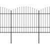 vidaXL Garden Fence with Spear Top Steel 1781.5x175 cm Black