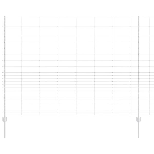 vidaXL Fence with Post Silver 1.6 x 25 m Steel