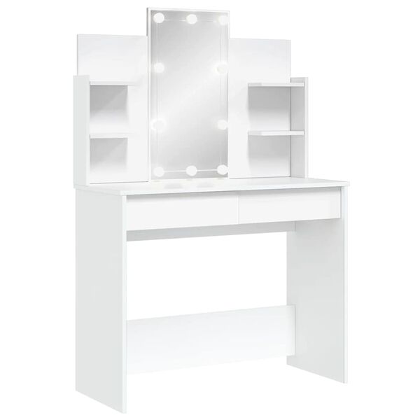 vidaXL Dressing Table with LED Lights White 96x40x142 cm
