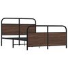 vidaXL Metal Bed Frame without Mattress Brown Oak 140x190 cm