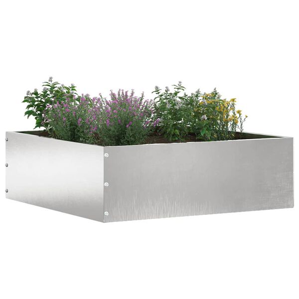 vidaXL Lawn Edging 6 pcs Silver 40 x 40 x 13 cm Stainless Steel