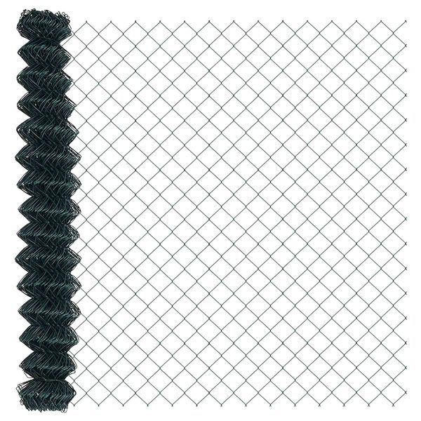 vidaXL Chain Link Fence Green 25 x 1.6 m Steel