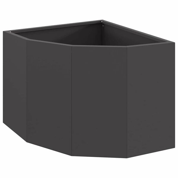 vidaXL Corner Planter Black 45 x 45 x 35 cm Steel