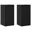 vidaXL Wall Cabinet | Set of 2 | Black | Solid pinewood | Wall-mounted