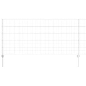 vidaXL Fence with Post Silver