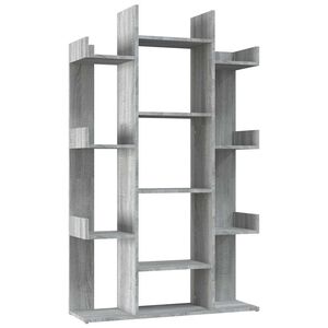 vidaXL Book Cabinet Grey Sonoma 86x25,5x140 cm Engineered Wood