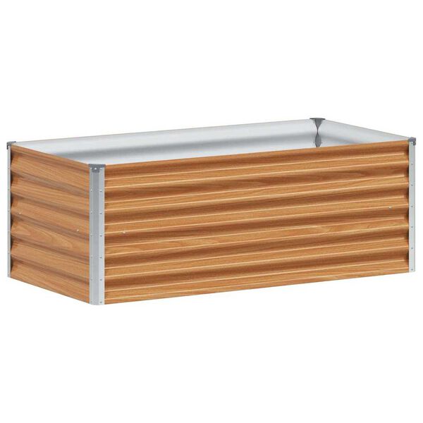 vidaXL Garden Raised Bed Light Brown 98 x 50 x 36 cm Galvanised Steel