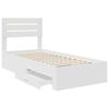 vidaXL Bed Frame Manual White and Silver 75 x 190 cm Engineered Wood
