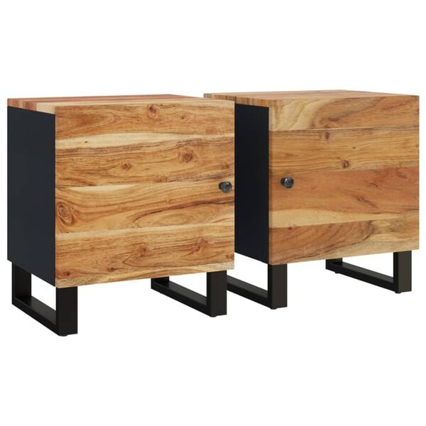 vidaXL Bedside Cabinets 2 pcs 40x33x46 cm Solid Wood Acacia