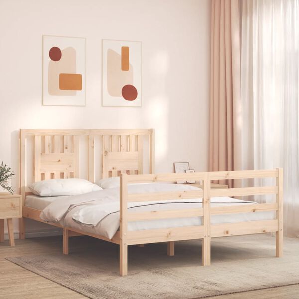 vidaXL Bed Frame without Mattress Small Double Solid Wood