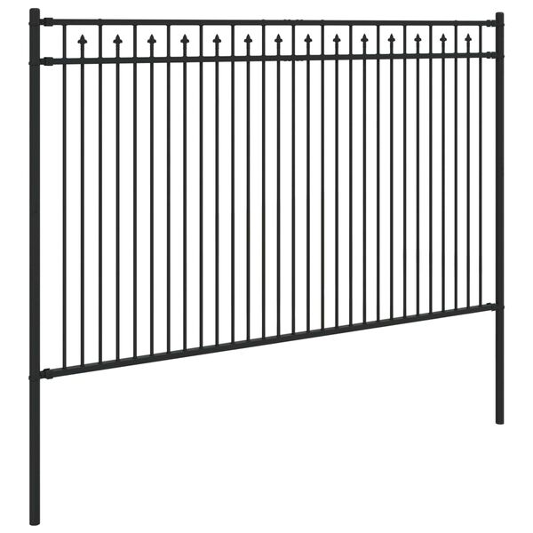vidaXL Spike Fence Black 200 x 166 cm Powder-Coated Steel
