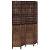 vidaXL Room Divider 4 Panels Dark Brown Solid Wood Paulownia
