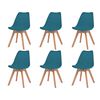 vidaXL Dining Chairs 6 pcs Turquoise Faux Leather