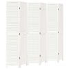 vidaXL Room Divider&nbsp;6 Panels White Solid Wood Paulownia