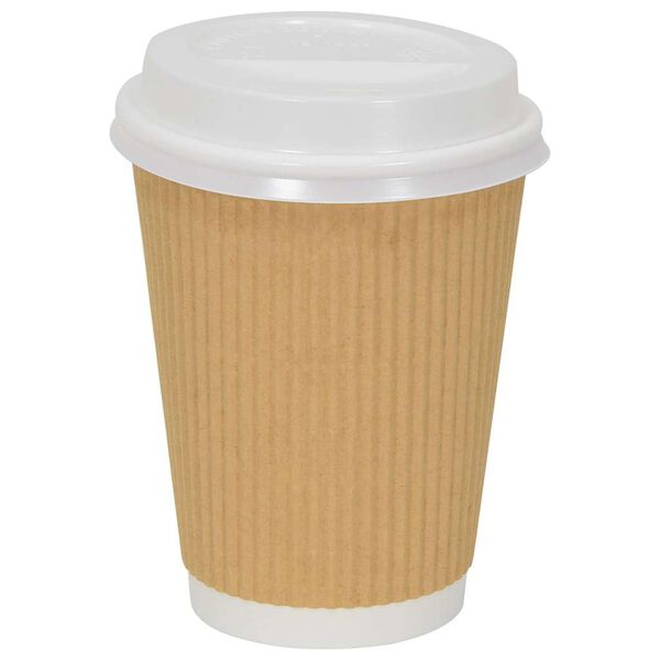 vidaXL Paper Coffee Cup Lids &Oslash;90 mm 12oz and 16oz 1000 pcs White Plastic