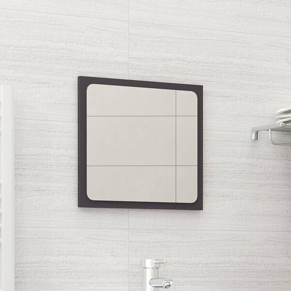 vidaXL Bathroom Mirror Grey 40x1.5x37 cm Engineered Wood