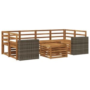 vidaXL Outdoor Sofa Set 7 pcs Natural Solid Acacia Wood
