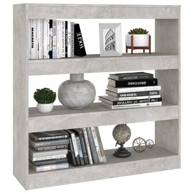 vidaXL Book Cabinet/Room Divider Concrete Grey 100x30x103 cm