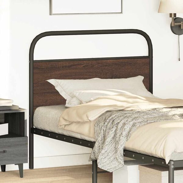 vidaXL Replace Headboard Brown Oak 100 cm Steel and Engineered Wood