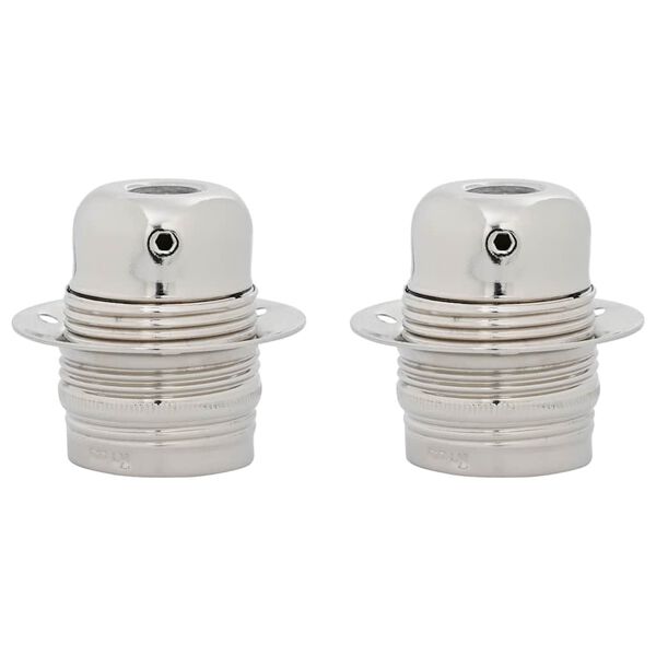 vidaXL Lamp Holders 2 pcs Satin Nickel E27