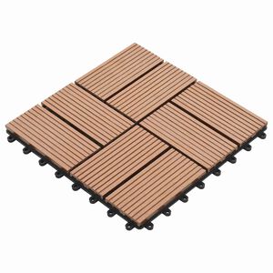 vidaXL Decking Tile 11 pcs Brown 30 x 30 cm WPC