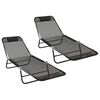 vidaXL Folding Sun Lounger 2 pcs Textilene Black