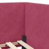 vidaXL Corner Bed Frame with Headboard Wine Red 100 cm x 200 cm Velvet