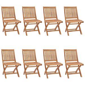 vidaXL Folding Garden Chairs 8 pcs Solid Teak Wood
