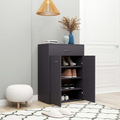 vidaXL Shoe Cabinet Grey 60x35x84 cm Engineered Wood