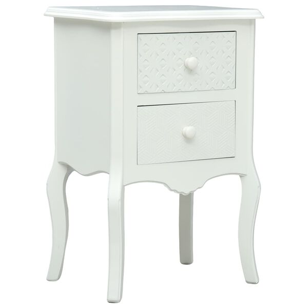 vidaXL Bedside Cabinet White 43x32x65 cm MDF
