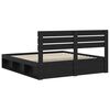 vidaXL Bed Frame with Headboard Black 180 x 200 cm Solid Pine Wood