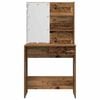 vidaXL Dressing Table Set with LED Old Wood Engineered Wood