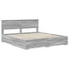 vidaXL Bed Frame with Drawer Grey Sonoma 200 x 200 cm Engineered Wood