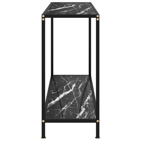 vidaXL Console Table Black 120x35x75 cm Tempered Glass