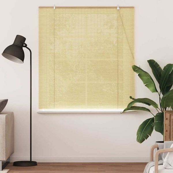 vidaXL Roller Blind with Curtains Manual Nature 140 x 160 cm Bamboo