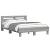 vidaXL Bed Frame with LED without Mattress Grey Sonoma 120x190 cm Small Double