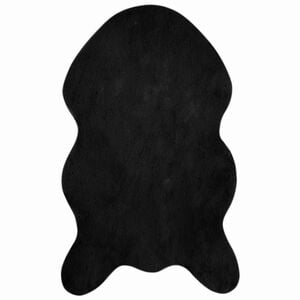 vidaXL Faux Rabbit Fur Rug Olite Black 50 x 80 cm Polyester