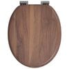 vidaXL Toilet Seat 2 pcs Brown 44 x 38 cm MDF board