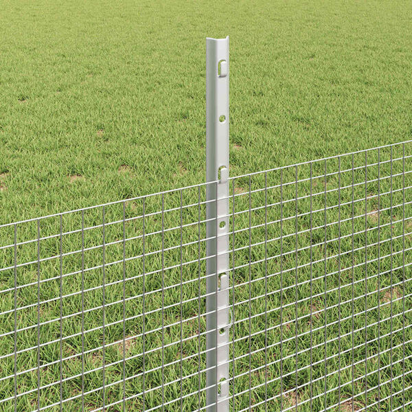 vidaXL Fence with Post Silver 0.5 x 10 m Steel