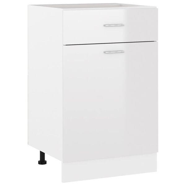 vidaXL Drawer Bottom Cabinet Lyon High Gloss White 50x46x81.5 cm Engineered Wood
