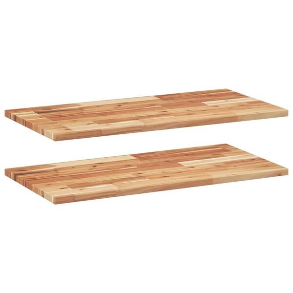 vidaXL Floating Shelves 2 pcs 60x40x2 cm Oil Finished Solid Wood Acacia