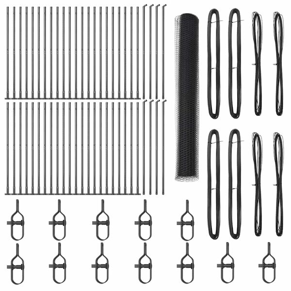 vidaXL Fence Post Grey 100 x 1.2 m (13 mm mesh) Steel and PVC