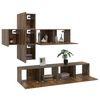 vidaXL 7 Piece TV Cabinet Set Smoked Oak Engineered Wood