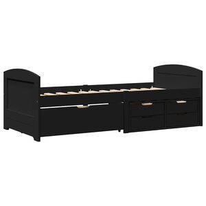 vidaXL Day Bed with 5 Drawers without Mattress IRUN Black 90x200 cm