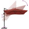 vidaXL Umbrella Terracotta 352 x 251 x 265 cm Polyester and Aluminium