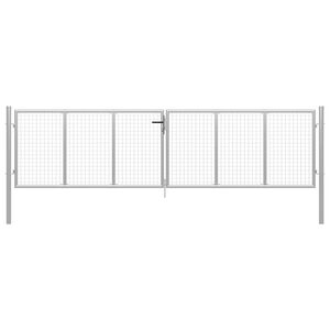 vidaXL Garden Gate Galvanised Steel 400x100 cm Silver