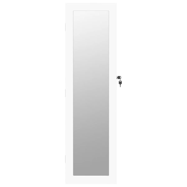 vidaXL Mirror Jewellery Cabinet Wall Mounted White 30x8.5x106 cm