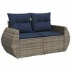 vidaXL 9 Piece Garden Sofa Set with Cushions Grey Poly Rattan Acacia
